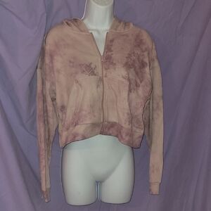Style Rack Cropped Hoodie in Lavender and Blush